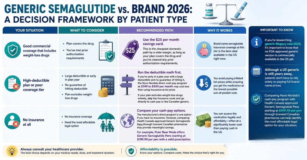 Generic Semaglutide vs. Brand 2026: A Decision Framework by Patient Type