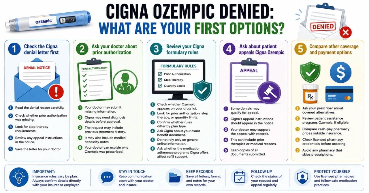 Cigna Ozempic Denied: What Are Your First Options