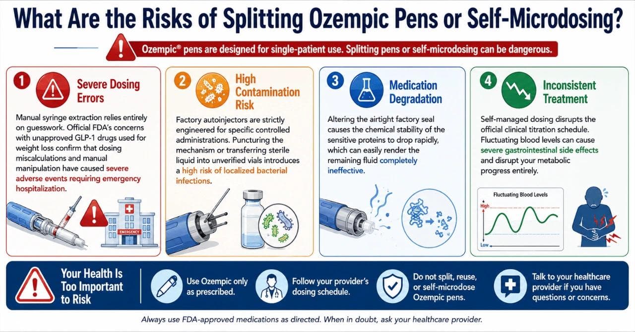 What Are the Risks of Splitting Ozempic Pens or Self-Microdosing