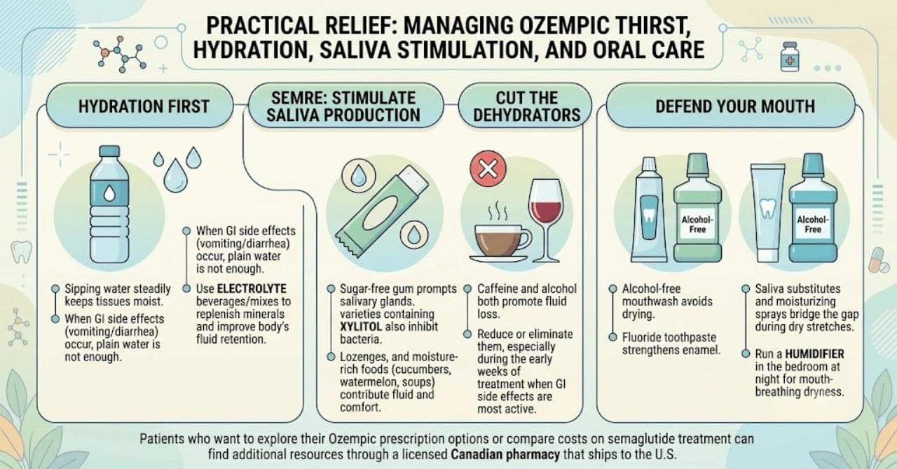 Practical Relief: Managing Ozempic Thirst, Hydration, Saliva Stimulation, and Oral Care