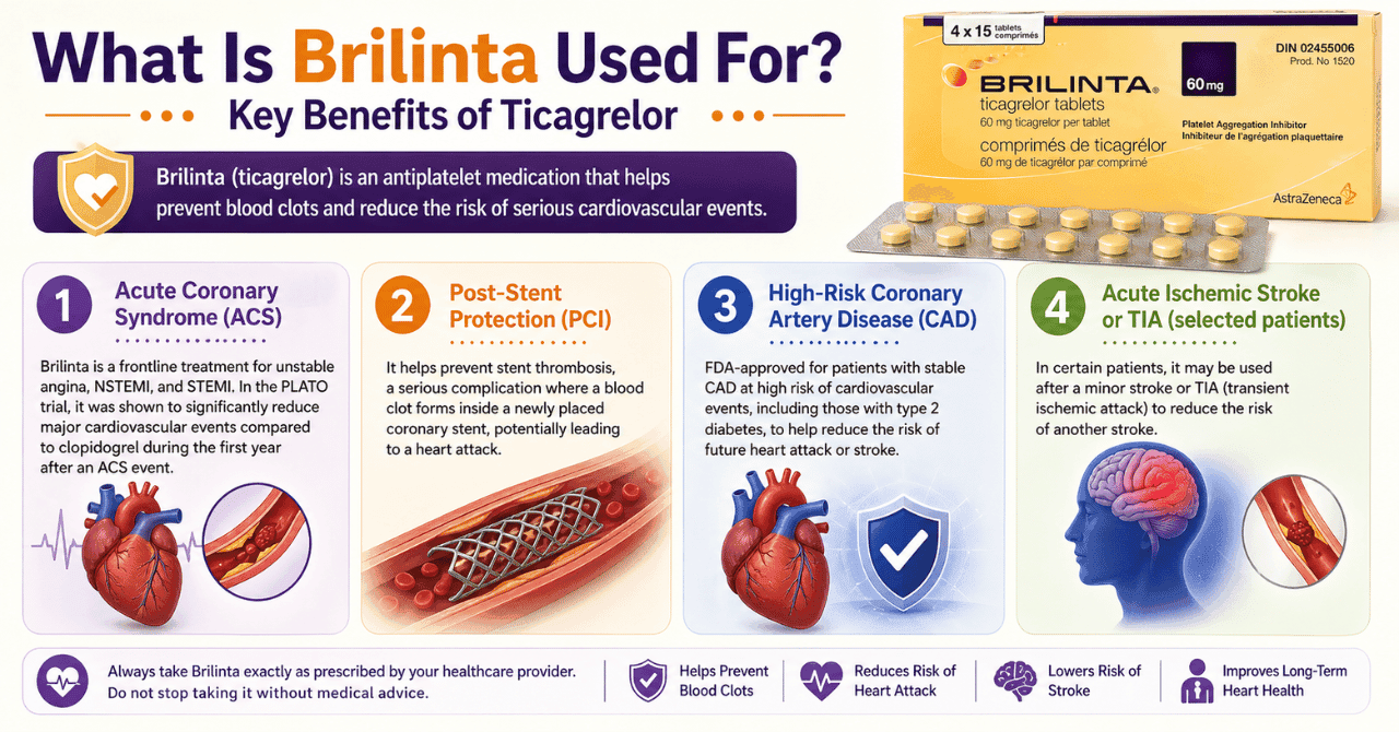 What Is Brilinta Used For Key Benefits of Ticagrelor