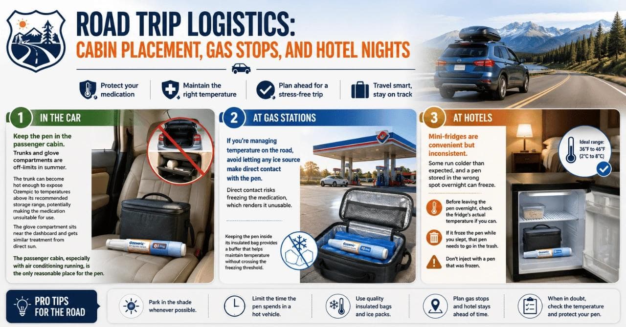 Road Trip Logistics: Cabin Placement, Gas Stops, and Hotel Nights