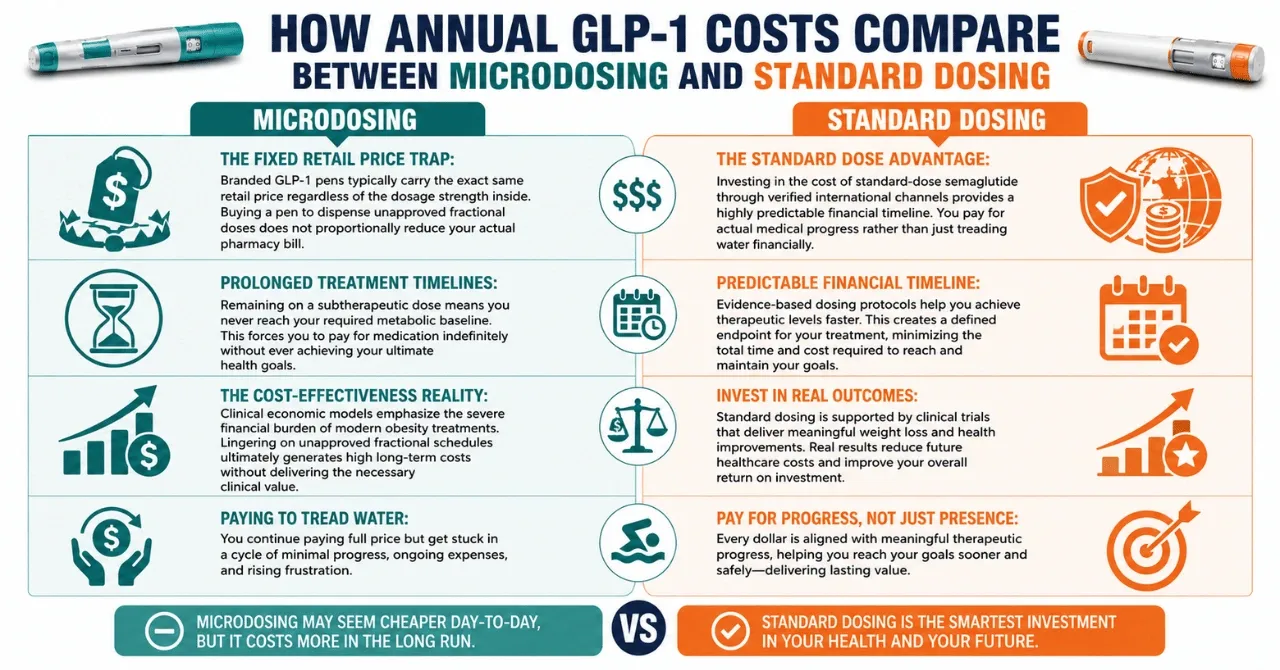 How Annual GLP-1 Costs Compare Between Microdosing and Standard Dosing